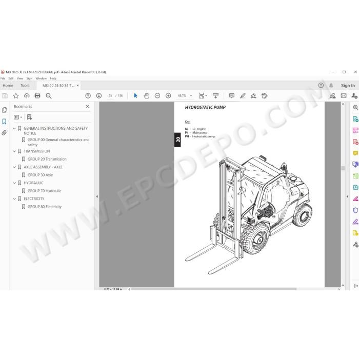 Manitou Forklift MH MSI 20 25 30 35 Turbo / Buggie service manual