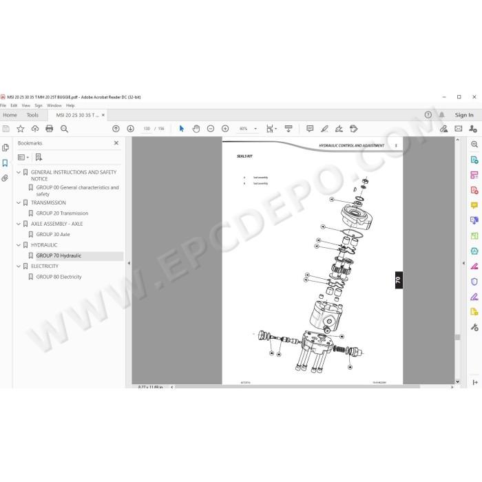 Manitou Forklift MH MSI 20 25 30 35 Turbo / Buggie service manual