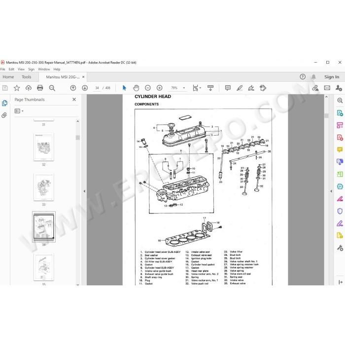 Manitou Forklift MSI 20 25 30 G service & repair manual