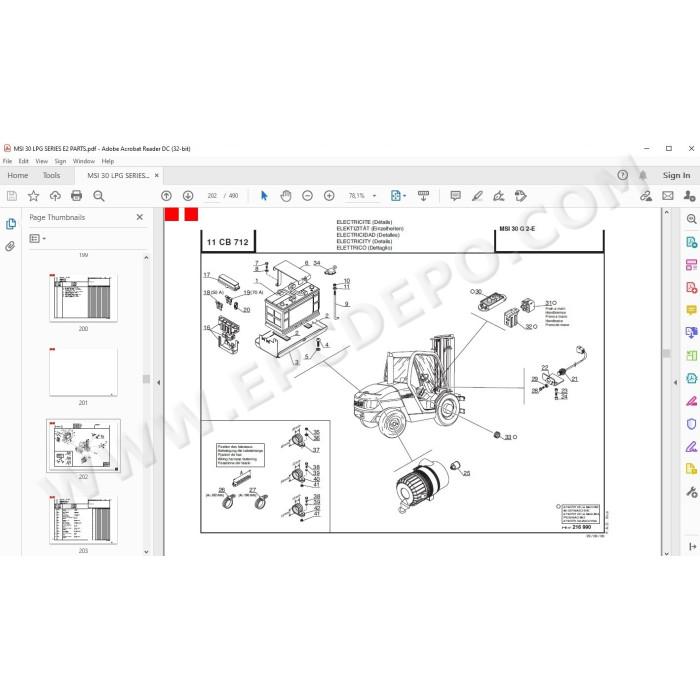 Manitou Forklift MSI 30 LPG Serie 2-E spare parts manual