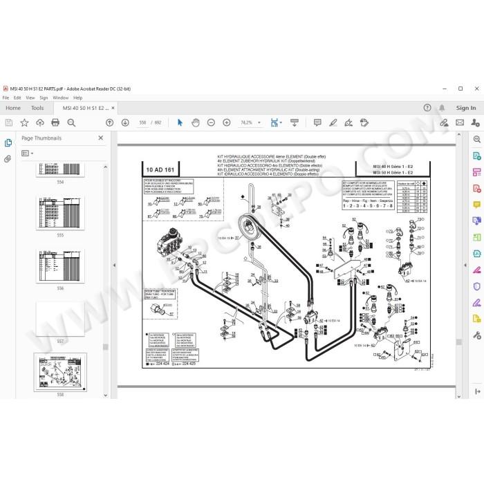 Manitou Forklift MSI 40 50 H S1 E2 spare parts manual