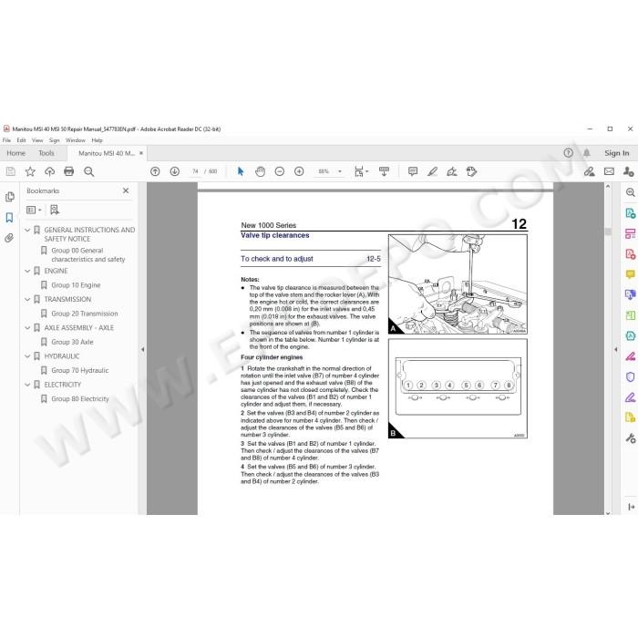 Manitou Forklift MSI 40 50 service manual