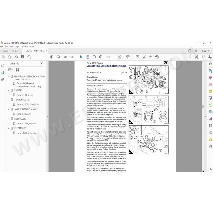Manitou Forklift MSI 40 50 service manual