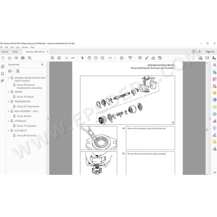 Manitou Forklift MSI 40 50 service manual
