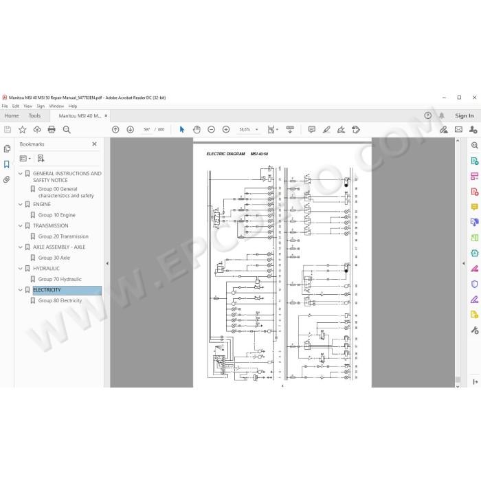 Manitou Forklift MSI 40 50 service manual