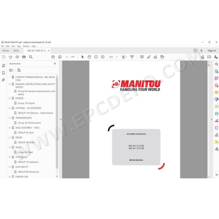 Manitou Forklift MSI 40 50 Turbo S3 ST3B service manual