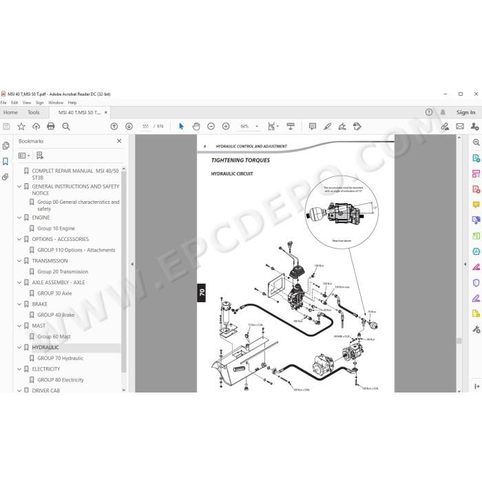 Manitou Forklift MSI 40 50 Turbo S3 ST3B service manual