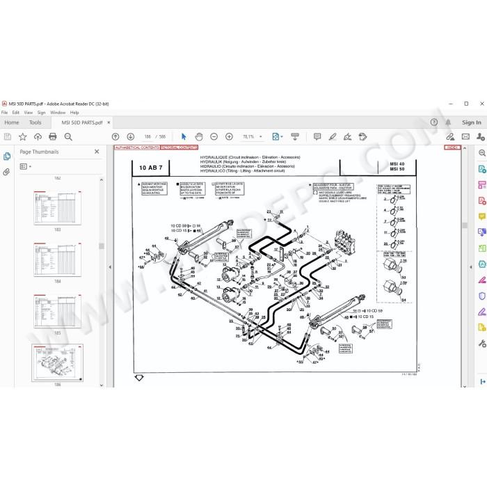 Manitou Forklift MSI 50 D spare parts manual