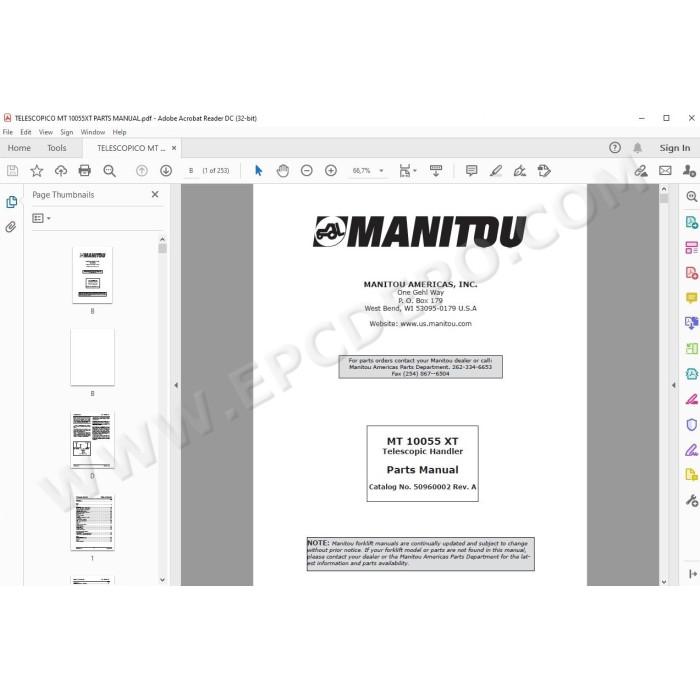 Manitou MT 10055 XT spare parts manual