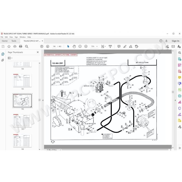 Manitou MT 1033 HL Turbo Serie 1 spare parts manual