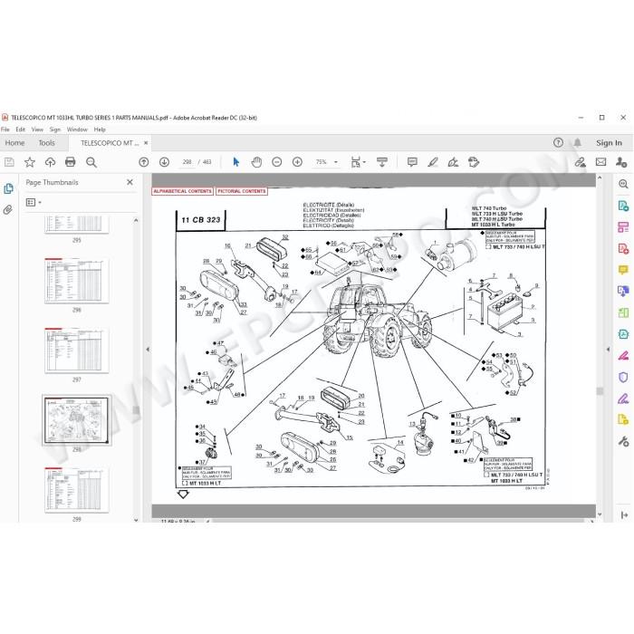 Manitou MT 1033 HL Turbo Serie 1 spare parts manual
