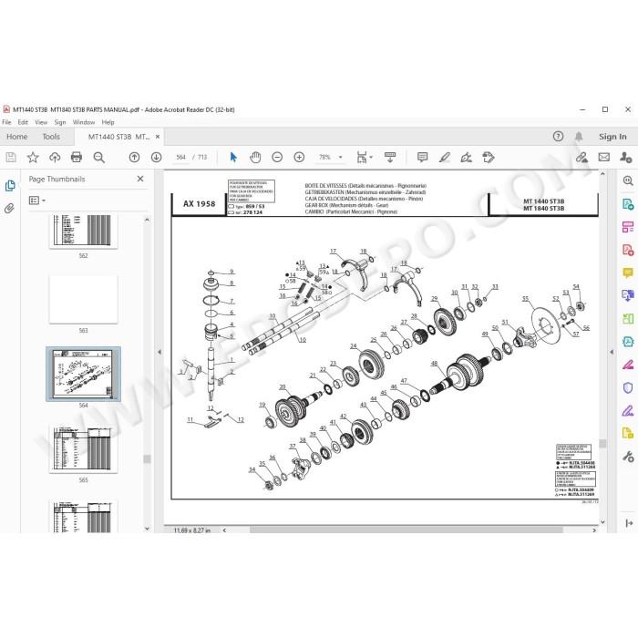 Manitou MT 1440 1840 ST3B spare parts manual