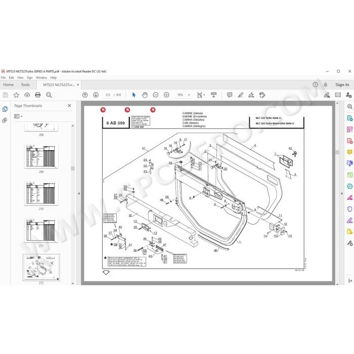 Manitou MT MLT 523 Turbo / Mono Ultra Serie A spare parts manual