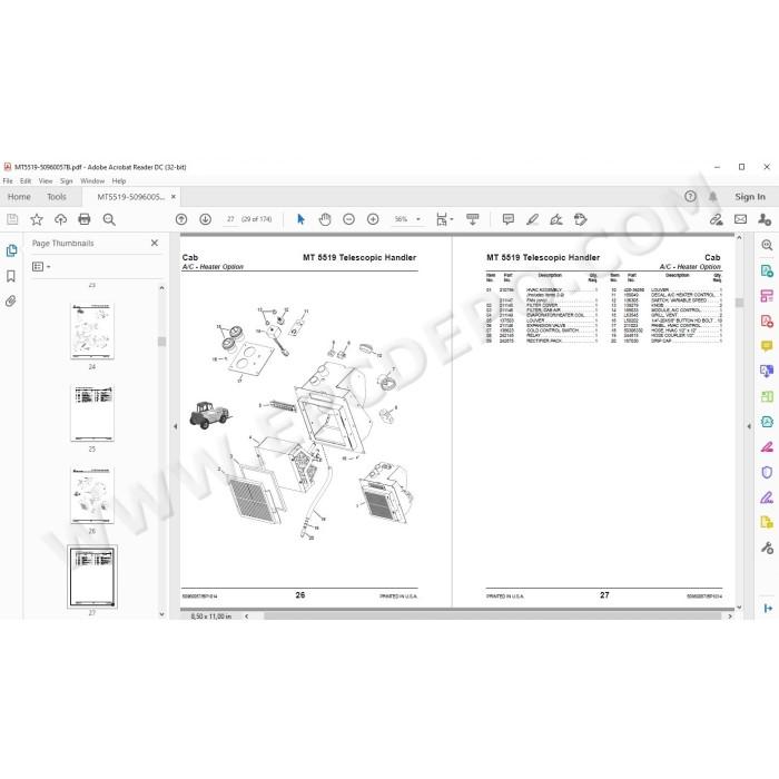 Manitou MT 5519 spare parts manual