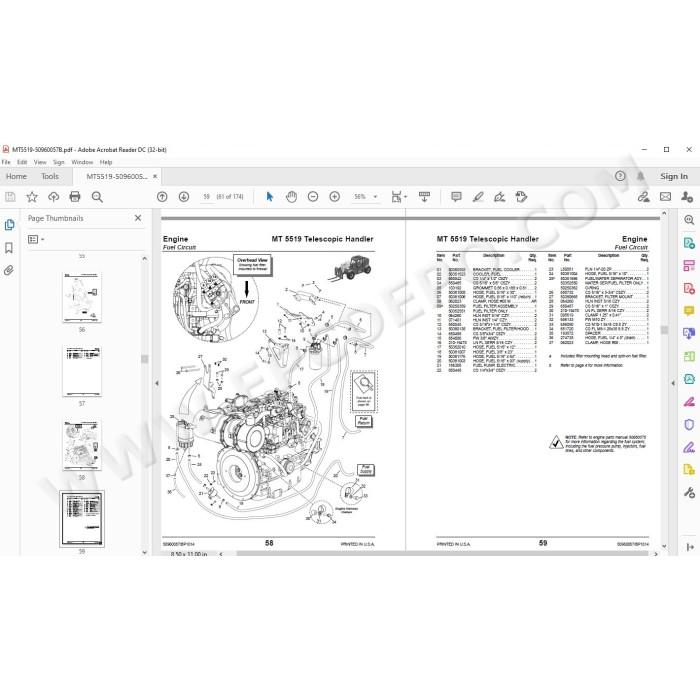 Manitou MT 5519 spare parts manual
