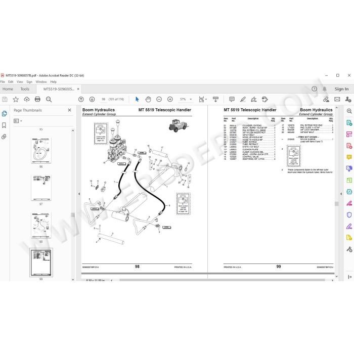Manitou MT 5519 spare parts manual