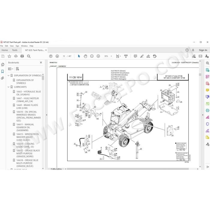 Manitou MT 625 H Comfort / Turbo ST3B parts manual