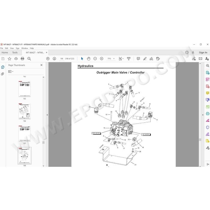 Manitou MT 6642T 6642XT 8044XT spare parts manual