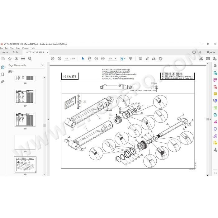 Manitou MT 728 732 928 932 1030 Serie 3 / C E2 parts manual