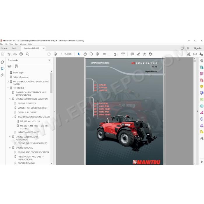 Manitou MT 835 1135 1335 ST3B service manual