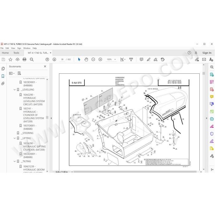 Manitou MT MT-X 1740 SL Turbo Serie 3 E3 parts manual