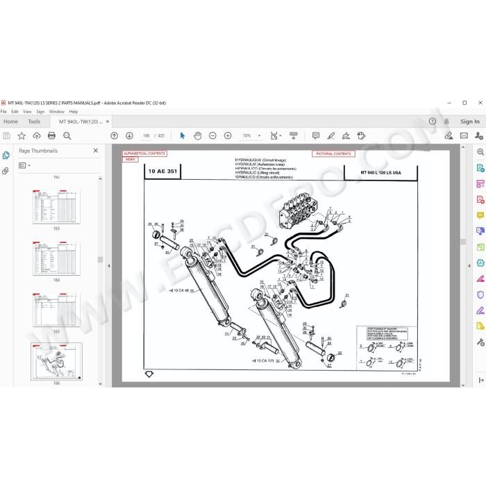 Manitou MT 940L TW 120 LS Serie 2 spare parts manual