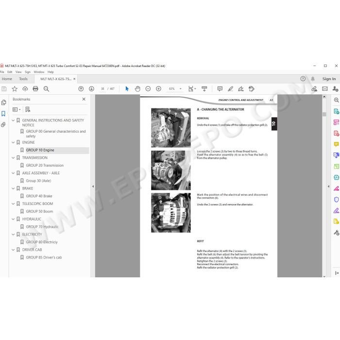 Manitou MT MT-X MLT MLT-X 625 S1 S2 E3 service manual