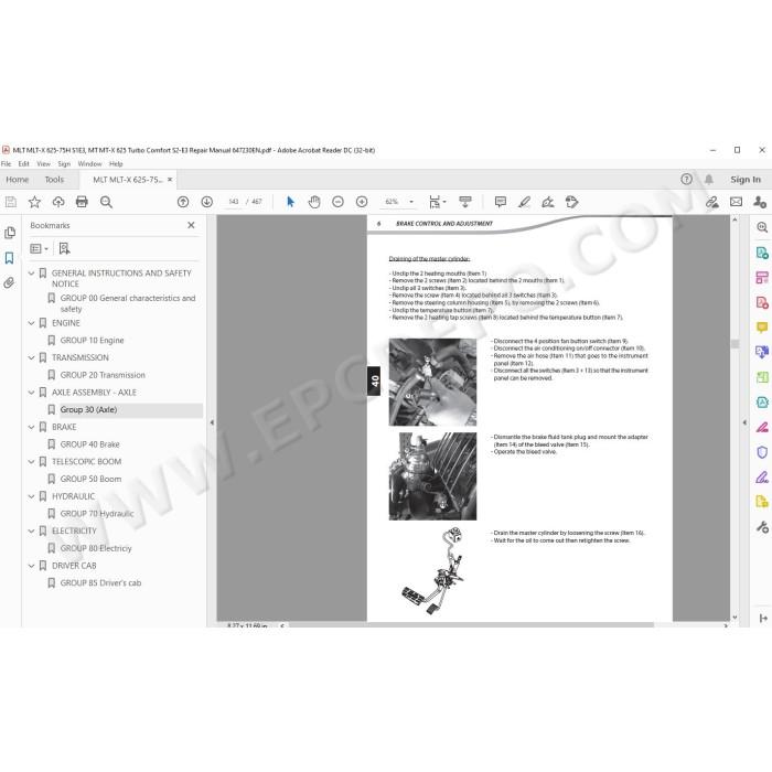 Manitou MT MT-X MLT MLT-X 625 S1 S2 E3 service manual