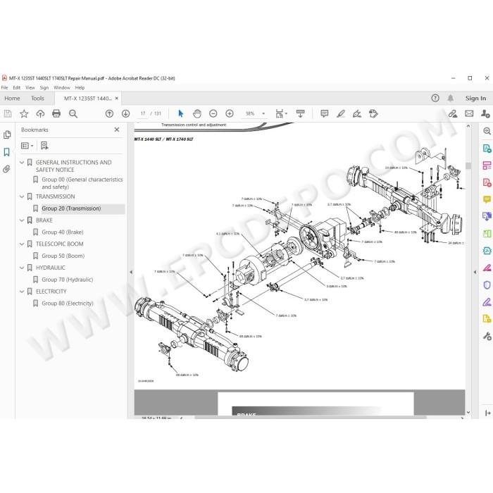 Manitou MT-X 1235 ST MT-X 1440 SLT MT-X 1740 SLT S3 / S4 E3 service manual
