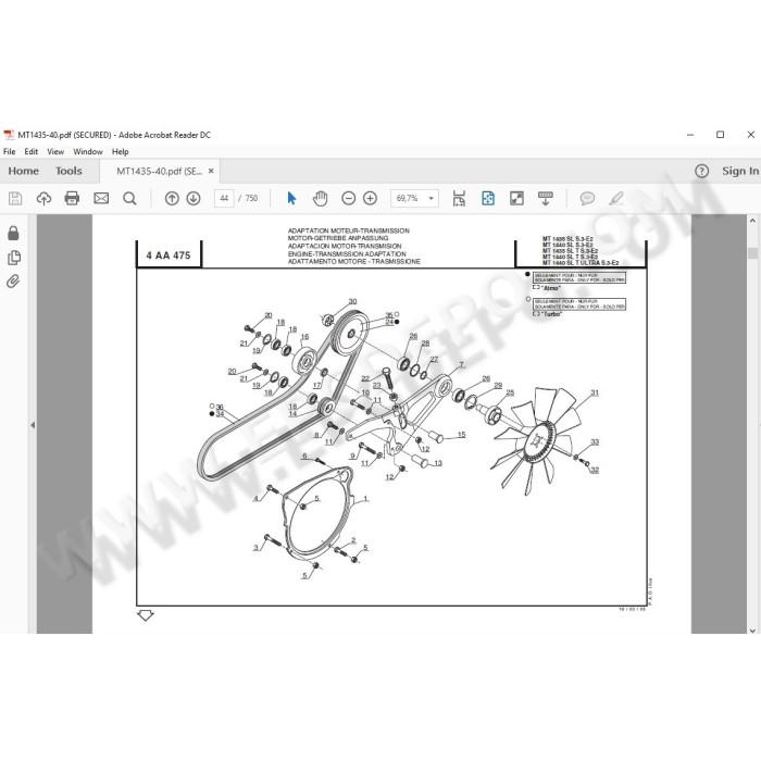 Manitou MT 1435 1440 SL / Turbo S3 E2 parts manual