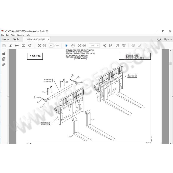 Manitou MT 1435 1440 SL / Turbo S3 E2 parts manual