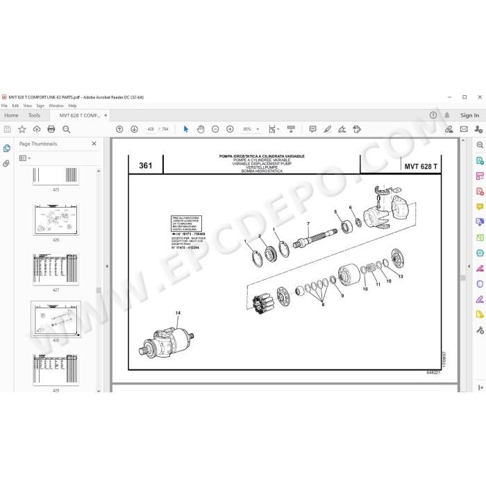 Manitou MVT 628 Turbo Comfort E2 parts manual
