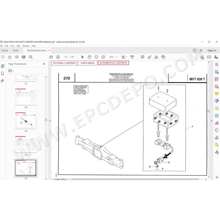 Manitou MVT 628 Turbo Comfort spare parts manual