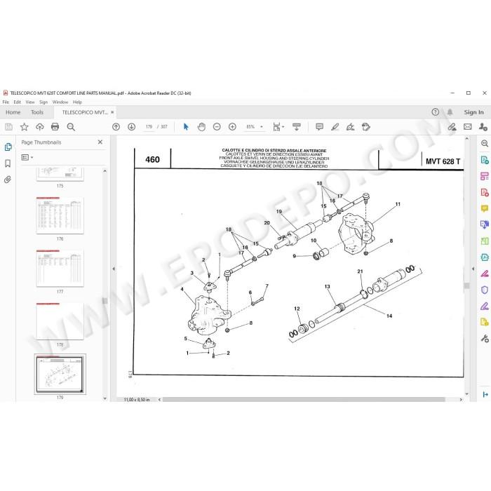 Manitou MVT 628 Turbo Comfort spare parts manual
