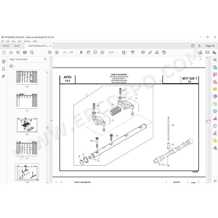 Manitou MVT 628 T Evolution E3 Tier3 parts manual