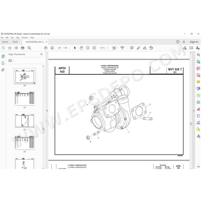Manitou MVT 628 T Evolution E3 Tier3 parts manual