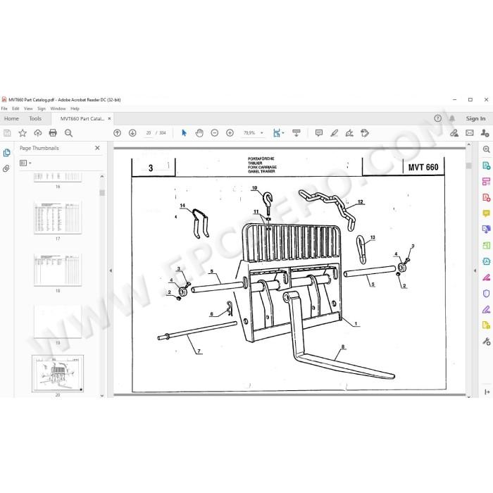 Manitou MVT 660 spare parts manual