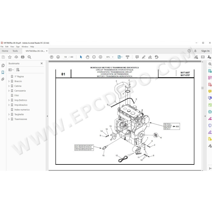 Manitou MVT 665 675 Turbo Comfort Line E2 spare parts manual