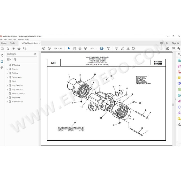 Manitou MVT 665 675 Turbo Comfort Line E2 spare parts manual