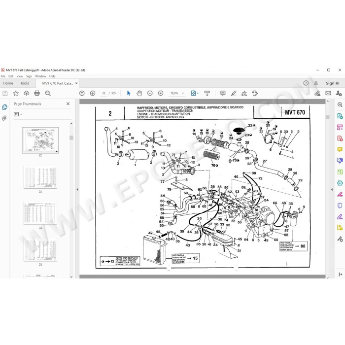 Manitou MVT 670 spare parts manual