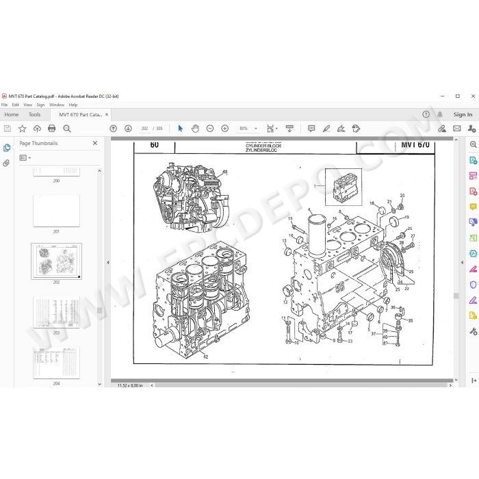 Manitou MVT 670 spare parts manual