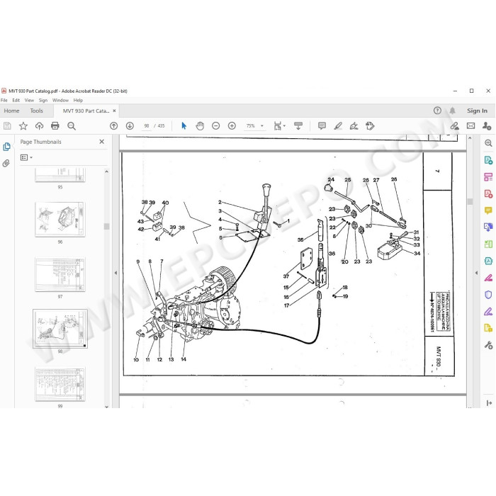 Manitou MVT 930 TUV spare parts manual