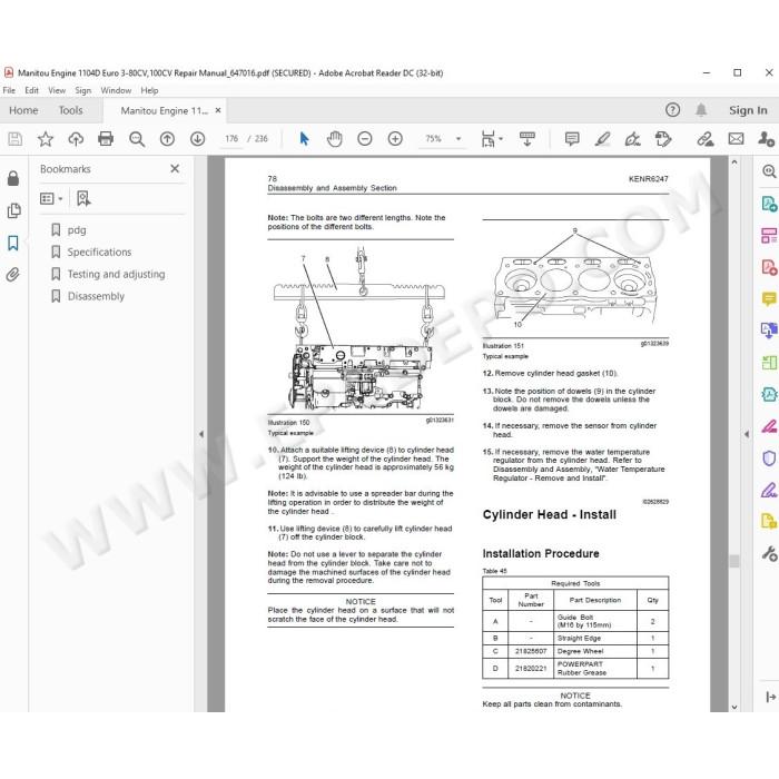 Manitou Engines workshop service & repair manuals