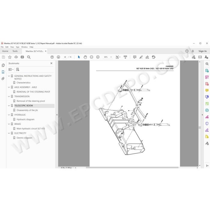 Manitou SLT 415 415B 420B S1 / S2 E2 service & repair manual