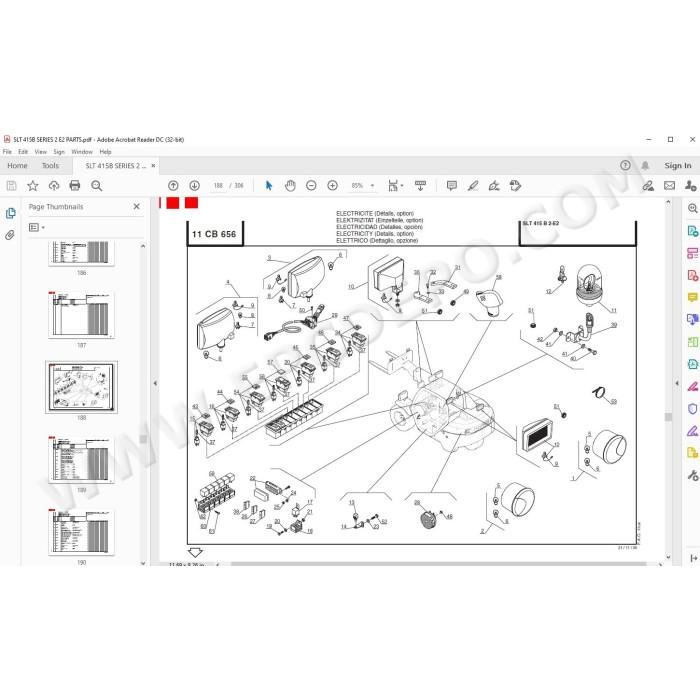 Manitou Forklift SLT 415B Serie 2 E2 spare parts manual