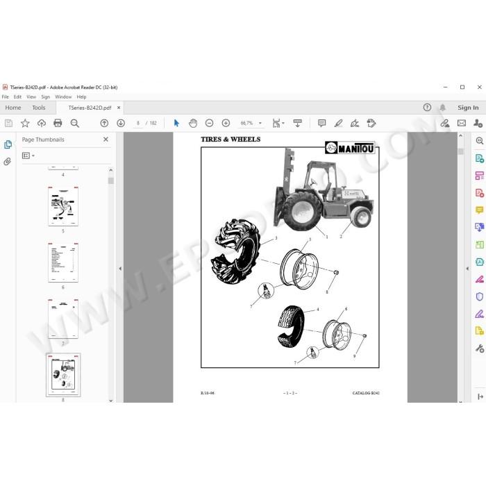 Manitou Forklift T502 T602 T802 T1002 TC-D Serie F parts manual