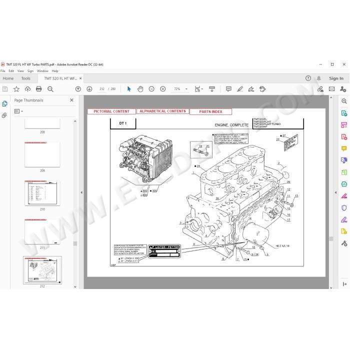 Manitou Forklift TMT 320 FL / HT / WF / Turbo parts manual