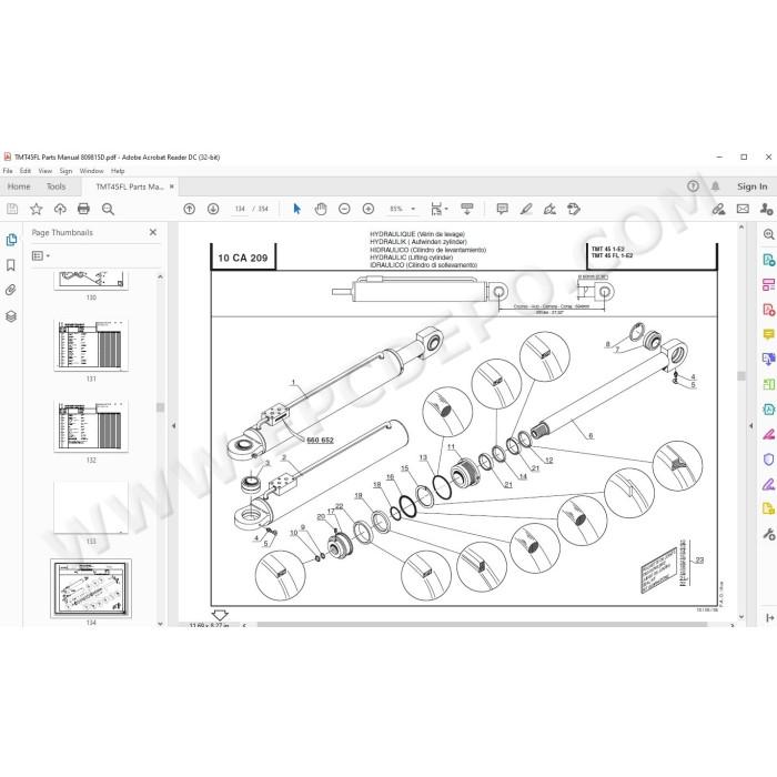 Manitou Forklift TMT 45 Serie 1 E2 spare parts manual