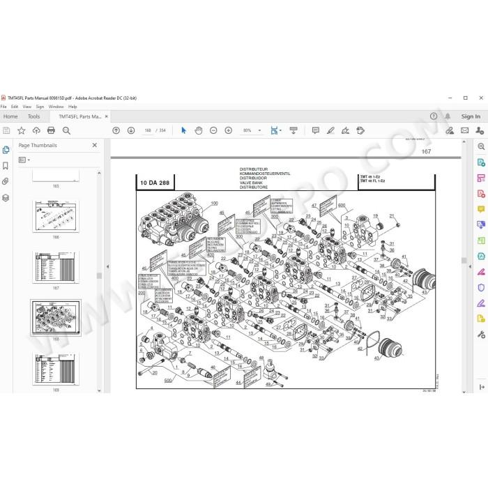 Manitou Forklift TMT 45 Serie 1 E2 spare parts manual