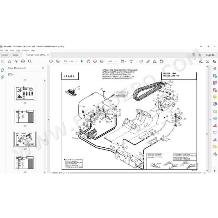 Manitou Forklift TMT55 FL / XT 4W Series 1 E2 parts manual